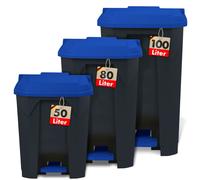 Poubelle Olaf pour la maison, le bureau et le commerce plusieurs couleurs et tailles bleu 80 litres