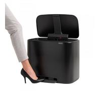 Brabantia - 121227 - Poubelle Bo Pedal Bin, 11 + 23 litres, Noir mat