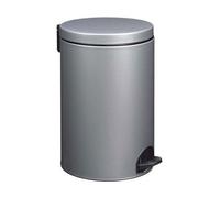 Poubelle à pédale 20l gris métal 90091