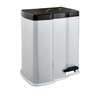 keeeper Poubelle à Pédale à 2 Conteneurs, 7 L + 15 L, Gunnar, Argent