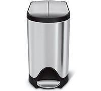 Poubelle papillon à pédale 10L code R inox - Simplehuman - Argent - Inox G