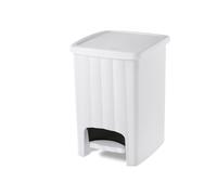 Stefanplast Poubelle à pédale Marguerite 20 l carrée blanche