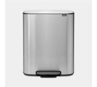 Poubelle pédale bo 2x30l - Brabantia - Argent - Inox Acier G