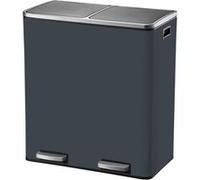 Kitchen Move Poubelle de cuisine à pédale MAJOR – Tri sélectif 60L (2×30L) acier Inox Gris mat