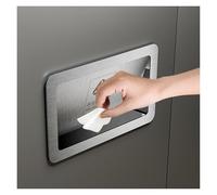 Poubelle plan de travail Couvercle De Poubelle Encastré, Couvercle De Poubelle Automatique En Acier Inoxydable 304, Porte Rabattable Rectangulaire Pour Cuisine(Silver,Opening 31x18.5cm/12.2x7.3in)