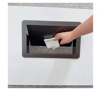 Poubelle plan de travail Couvercle De Poubelle Encastré, Couvercle De Poubelle Automatique En Acier Inoxydable 304, Porte Rabattable Rectangulaire Pour Cuisine(Black,19.5x13.5x6cm/7.7x5.3x2.4in)