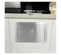 Poubelle plan de travail Couvercle de poubelle encastré, couvercle de poubelle automatique en acier inoxydable 304, porte rabattable rectangulaire pour cuisine(White,19.5x13.5x6cm/7.7x5.3x2.4in)
