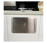 Poubelle plan de travail Couvercle de poubelle encastré, couvercle de poubelle automatique en acier inoxydable 304, porte rabattable rectangulaire pour cuisine(Silver,19.5x13.5x6cm/7.7x5.3x2.4in)