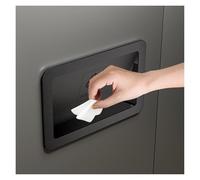 Poubelle plan de travail Couvercle De Poubelle Encastré, Couvercle De Poubelle Automatique En Acier Inoxydable 304, Porte Rabattable Rectangulaire Pour Cuisine(Black,Opening 31x18.5cm/12.2x7.3in)