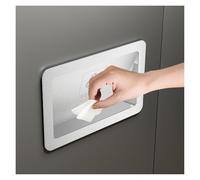 Poubelle plan de travail Couvercle De Poubelle Encastré, Couvercle De Poubelle Automatique En Acier Inoxydable 304, Porte Rabattable Rectangulaire Pour Cuisine(White,Opening 31x18.5cm/12.2x7.3in)