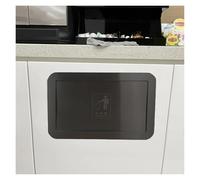 Poubelle plan de travail Couvercle de poubelle encastré, couvercle de poubelle automatique en acier inoxydable 304, porte rabattable rectangulaire pour cuisine(Black,28x15.8x8cm/11x6.2x3.1in)