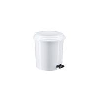 Poubelle plastique 12 litres ronde à pédale blanche - Blanc - Prodifa