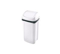 Poubelle plastique 25 litres rectangle à couvercle basculant blanche - Blanc - Prodifa