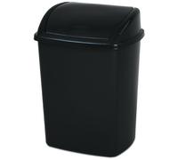 Poubelle plastique 26 litres à couvercle basculant, noir