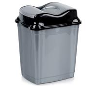 Poubelle plastique 9L - ORION - Gris - Couvercle basculant - Compact