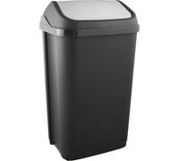 Poubelle plastique à couvercle basculant 50 litres - Gris Foncé