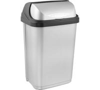 Poubelle plastique à couvercle coulissant 25 litres - Gris Clair