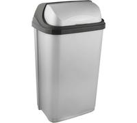 keeeper Poubelle avec Couvercle Coulissant, 50 L, Rasmus, Argent