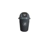 Poubelle plastique couvercle rond basculant 80l 760x450mm coloris gris