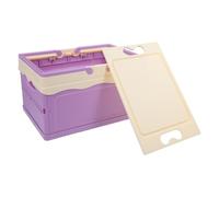 Poubelle Pliable de Bureau 10l avec Poignée et Couvercle Transparent | Design Empilable et Pliable, Gain de Place pour Matériaux Scolaires et Articles de Garde-manger