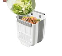 Poubelle pliable pour cuisine, 6 l, pliable, compacte, peu encombrante | Poubelle murale pour intérieur, salle de bain, chambre à coucher, camping-car, plan de travail, porte d'armoire