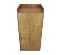 Poubelle Porte-Plâteau Commerciale en Bois Érable 55 x 56 x 117 cm Capacité 100 L Restauration CHRD HORECA Rapide Cantine Réfectoire École [3 Autocollants INCLUS]