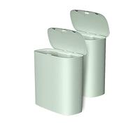 Poubelle Poubelle à capteur Intelligent 10l, Maison, Salle de Bains, Toilettes automatiques avec Couvercle, Salon électrique, Corbeille déchets Fente étroite(Green,2PACK)