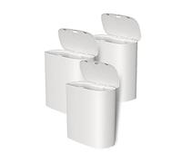 Poubelle Poubelle à capteur Intelligent 10l, Maison, Salle de Bains, Toilettes automatiques avec Couvercle, Salon électrique, Corbeille déchets Fente étroite(Blanc,3PACK)