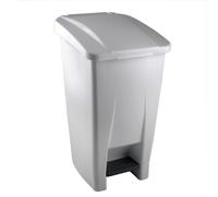 Poubelle Poubelle à pédale hygiénique Poubelle de cuisine Poubelle de salle de bain, roues lisses Poignée de transport Pédale intérieure & extérieure 60L, blanc noir, hxlxp 70x40x50 cm