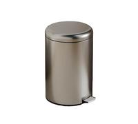 Poubelle Poubelle cylindrique Ronde de Petite Taille avec pédale for Salle Bain et Petits espaces, en Acier Inoxydable(Grigio)