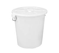 Poubelle Poubelle extérieure de 17,1/26,4 gallons, poubelle ronde de grande capacité avec couvercle et poignée, blanc/bleu, conteneur à déchets for centre commercial de garage domestique, etc. Poubell