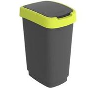 Poubelle pour les dechets Rotho Twist 25L swing noir et vert lime jaune G