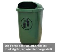 Poubelle pour l'extérieur, 50 litres, conforme à la norme DIN 30713, couleur : vert