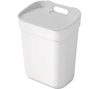 Poubelle pour recyclage tri selectif 10 litres ergnomique pratique couleur blanc