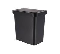 Poubelle Pp Rectangulaire Avec Couvercle 8l - Noir - TENDANCE