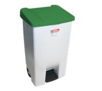 Poubelle professionnelle à pédale 120 L avec couvercle - Vert