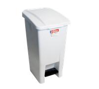 Poubelle professionnelle à pédale 60 L avec couvercle - Blanc