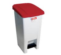 Poubelle professionnelle à pédale 60 L avec couvercle - Rouge