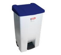 Poubelle professionnelle à pédale 80 L avec couvercle - Bleu
