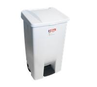 Poubelle professionnelle à pédale 80 L - couvercle blanc