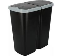 Poubelle Prosperplast COMPACTA Q DUO, 45 l noir avec couvercle gris clair