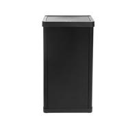 Poubelle QLT Knockdown 50 L - Couvercle à pression - Anti-traces de doigts - Design moderne et durable - 36x24,2x83 cm - Noir
