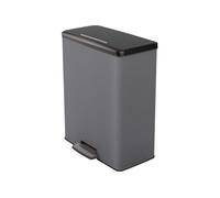 Curver Poubelle rectangulaire Deco 55 L – Gris anthracite – 486×284×615 mm – PP 100% recyclé