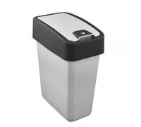 keeeper Poubelle Premium avec couvercle basculant, Soft Touch, 10 l, Magne, argent