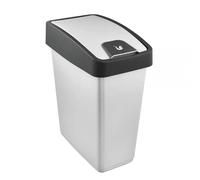 Poubelle Rectangulaire à couvercle basculant 25 litres - Argent