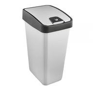 keeeper Poubelle Premium avec couvercle basculant, Soft Touch, 45 l, Magne, Argent