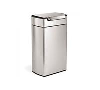 Poubelle rectangulaire à touch-bar 40l inox cw2014