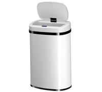 Poubelle rectangulaire avec capteur Blanc 50 L