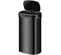 Poubelle rectangulaire avec capteur Noir 60 L