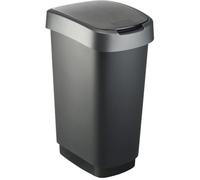 Poubelle rectangulaire TWIST - 50 L - Noit et anthracite
